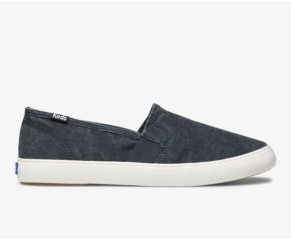 Slip Ons Keds Mujer Azul Marino - Clipper Washed Solids - 2573-GLYOK